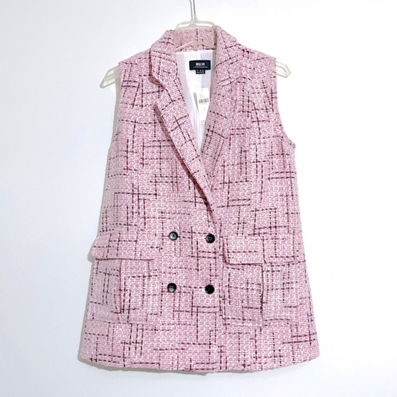NWT Anthropologie Maeve Tweed Vest Blush Pink - Picture 2 of 10